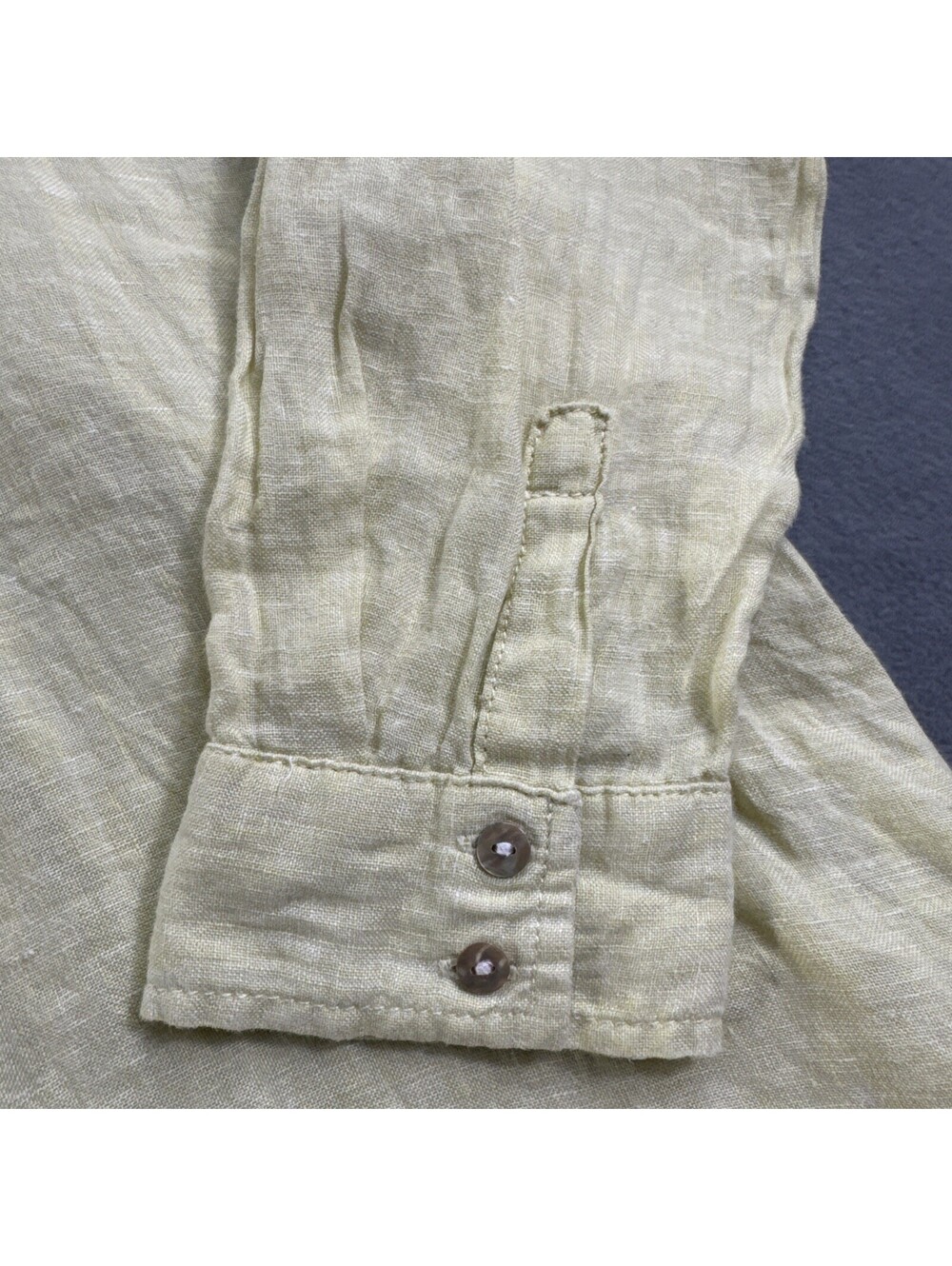 Sigred Olsen 100% Linen Button Down Roll Tab Long Sleeve Sz M Travel Minimalist - Picture 7 of 15